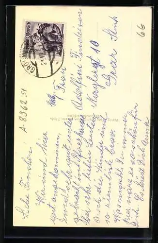 AK Gröbming /Stmk., Gasthof zur Post, Ansicht g. d. Kamm