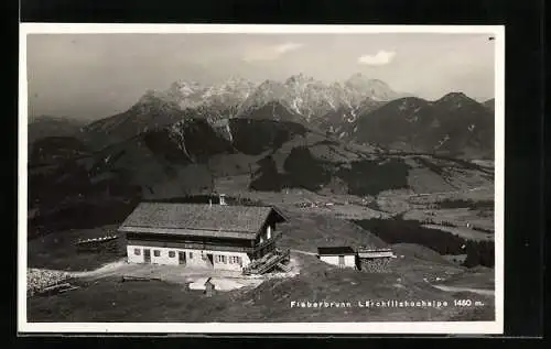 AK Fieberbrunn, Lärchfilzhochalpe vor Bergpanorama