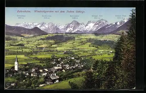 AK Windischgarsten, Pyhrnbahn mit dem Todten Gebirge