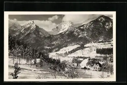 AK Hinterstoder /O.-Ö., Ortsansicht im Schnee