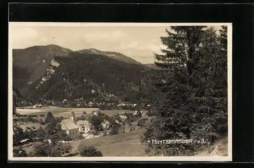 AK Hinterstoder /O.-Ö., Ortsansicht im Sonnenschein