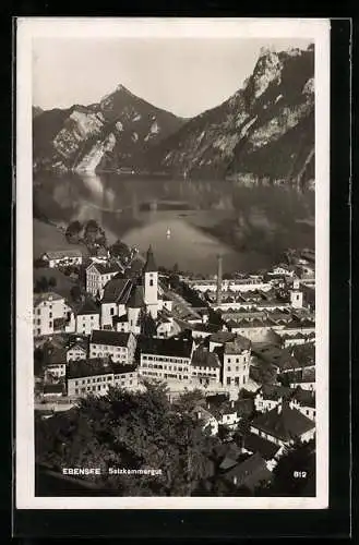 AK Ebensee, Salzkammergut, Teilansicht mit Kirche