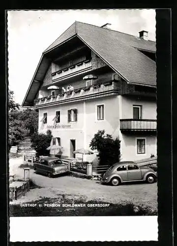 AK Obersdorf, Gasthof und Pension Schlömmer, VW Käfer