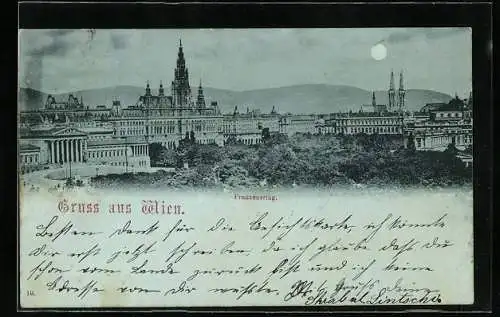 Mondschein-AK Wien, Blick auf den Franzensring