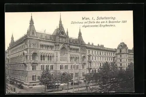 AK Wien I, Schottenring, Sühnhaus an Stelle des am 8. Dezember 1881 abgebrannten Ringtheaters