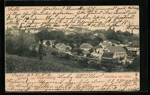 AK Obernberg, Ortsansicht von Osten