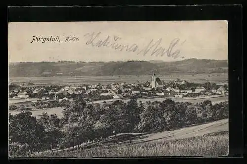 AK Purgstall /N.-Ö., Ortsansicht aus der Vogelschau
