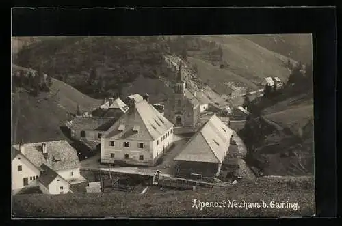 AK Neuhaus b. Gaming, Ortsansicht mit Kirche