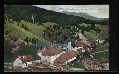 AK Neuhaus /N.-Ö., Ortsansicht aus der Vogelschau