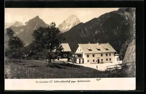 AK Hinterstoder /O.-Ö., Gasthof Schmalzerhof gegen Spitzmauer