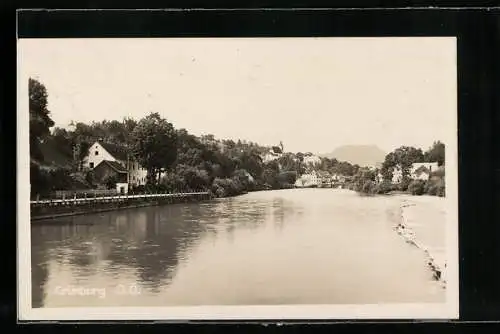 AK Grünburg /O. Ö., Partie am Wasser