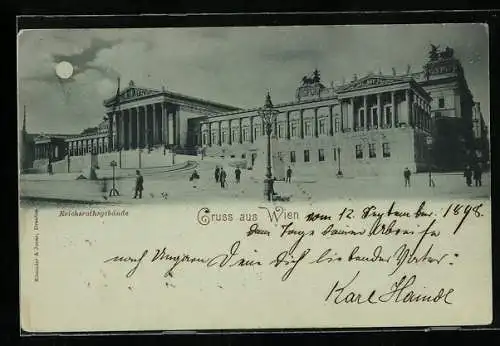 Mondschein-AK Wien, Am Reichsrathsgebäude