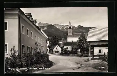 AK Weng bei Admont, Gasthaus Weissensteiner und Kirche