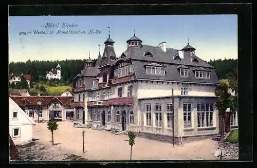 AK Mönichkirchen /N.-Oe., Hotel Binder gegen Westen