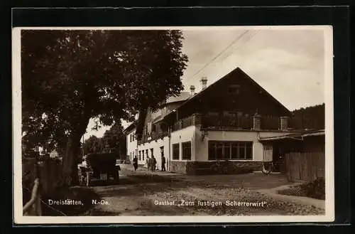 AK Dreistätten /N.-Oe., Gasthof zum lustigen Scherrerwirt