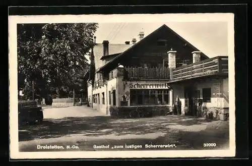 AK Dreistetten /N.-Oe., Gasthof zum lustigen Scherrerwirt