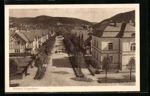 AK Berndorf /N.-Oe., Kruppstrasse mit Passanten