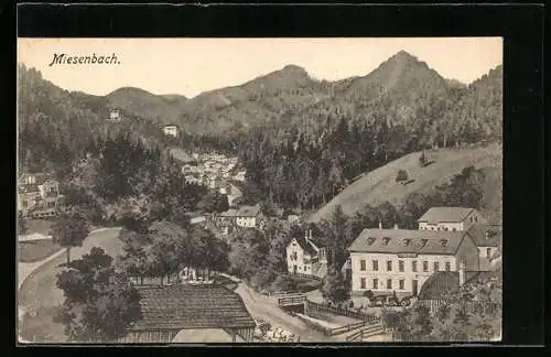 AK Miesenbach, Teilansicht m. Johann Schramböck`s Gasthof