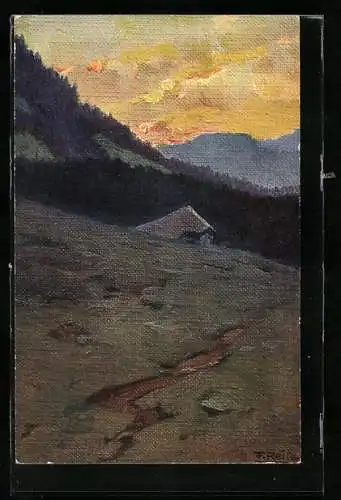 Künstler-AK Fritz Reiss: Einsames Haus im sommerlichen Schwarzwald