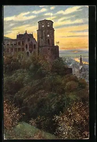 Künstler-AK Heinrich Hoffmann: Heidelberg, Das Schloss