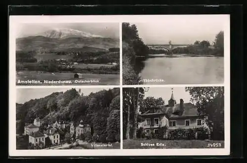 AK Amstetten, Niederdonau, Ortsansichten und Ybbsbrücke, Villenviertel, Schloss Edla
