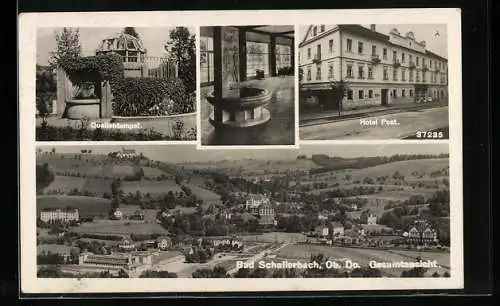 AK Bad Schallerbach, Quellentempel, Innenansicht mit Quelle, Hotel Post