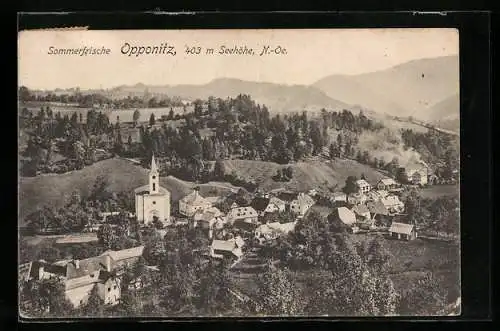AK Opponitz, Ortsansicht aus der Vogelschau