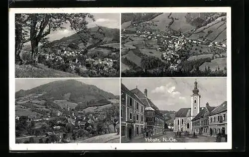 AK Ybbsitz, Strassenpartie mit Kirche, Ortsansicht