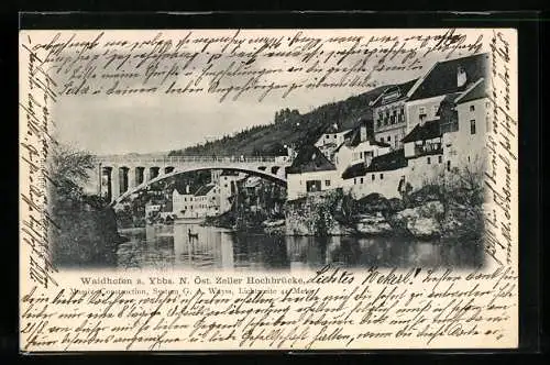 AK Waidhofen a. d. Ybbs, Blick auf die Zeller Hochbrücke