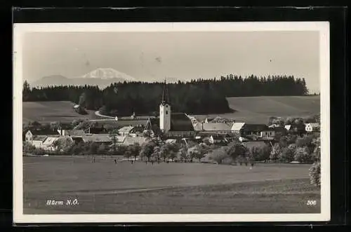 AK Hürm, Blick auf die Berge und Kirchen