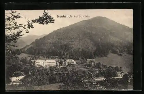 AK Neubruck bei Scheibbs, Ortspartie mit Bergen