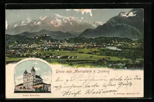 AK Mariaplain, Kirche Maria-Plain, Gesamtansicht aus der Ferne