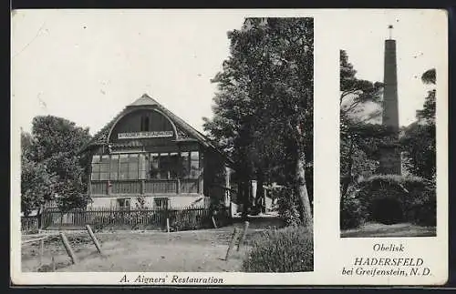 AK Hadersfeld, A. Aigner's Restauration, Obelisk