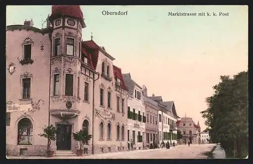AK Oberndorf, Marktstrasse mit k. k. Post
