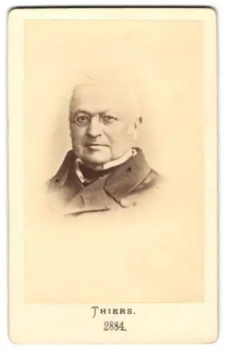 Fotografie unbekannter Fotograf und Ort, Portrait Adolphe Thiers, 1. Präsident der 3. Republik Frankreichs