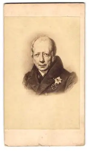 Fotografie Gustav Schauer, Berlin, Wilhelm von Humboldt mit Orden und Eisernes Kreuz