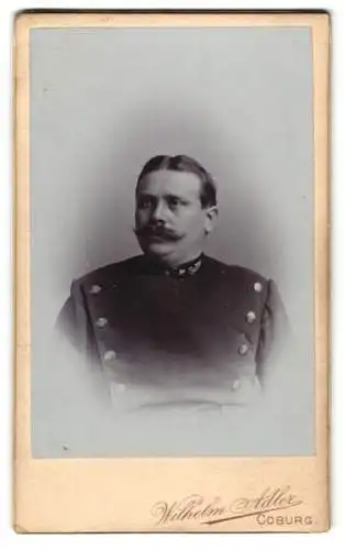 Fotografie Wilhelm Adler, Coburg, deutscher Eisenbahner in Uniform