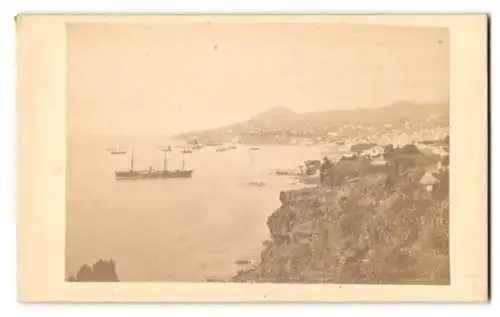 Fotografie Camucho, Madeira, Ansicht Funchal, Blick nach dem Hafen und Teilansicht der Stadt