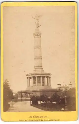 Fotografie J. F. Steihm, Berlin, Ansicht Berlin-Tiergarten, Blick auf die Siegessäule (Goldelse) am Königsplatz, 1892