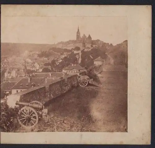 Fotografie unbekannter Fotograf, Ansicht Prag, Panorama der Stadt in fünf Einzelbildern