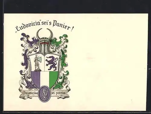 Künstler-AK Studentenwappen der Ludoviria