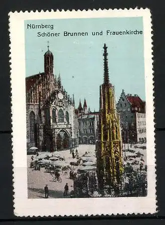 Reklamemarke Nürnberg, Schöner Brunnen und Frauenkirche