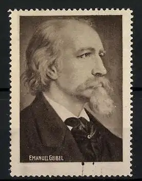Reklamemarke Portrait des Dichters Emanuel Geibel