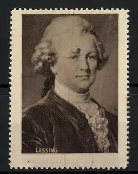Reklamemarke Portrait des Dichters Gotthold Ephraim Lessing