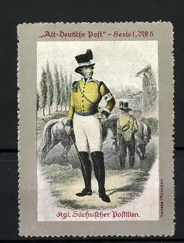 Reklamemarke Serie: Alt-Deutsche Post, Kgl. Sächsischer Postillon, Ser. 1, Bild 5