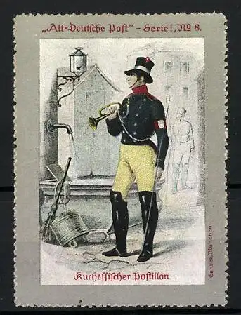 Reklamemarke Serie: Alt-Deutsche Post, Kurhessischer Postillon, Ser. 1, Bild 8