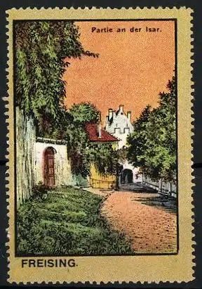 Reklamemarke Freising, Partie an der Isar