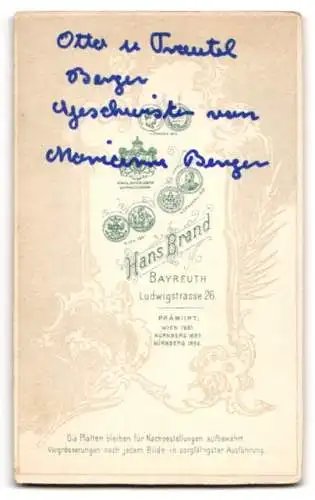 Fotografie Hans Brand, Bayreuth, Ludwigstr. 26, Otto u. Trautel Berger als Kleinkinder in schwarzen Kleidern