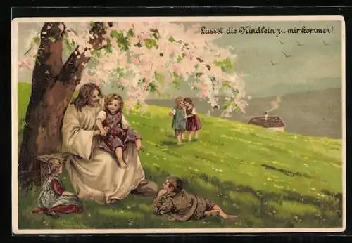 Künstler-AK Alfred Mailick: Jesus mit den Kinderlein an einem Baum