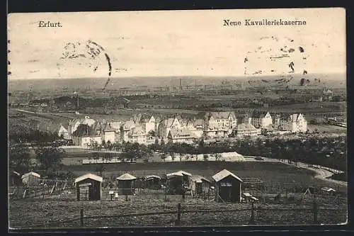 AK Erfurt, Neue Kavallerie-Kaserne aus der Vogelschau
